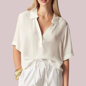 J. Crew White Viscose Blouse